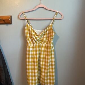 Forever 21 Yellow and White Gingham Dress